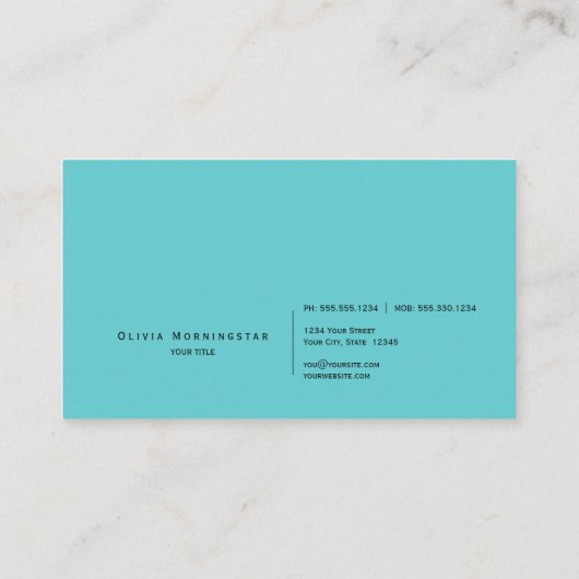 Chic Signature Opaleszenz Abstrakt Visitenkarte (Rückseite)