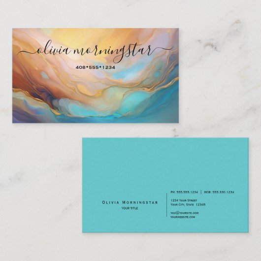Chic Signature Opaleszenz Abstrakt Visitenkarte (Vorne/Hinten)
