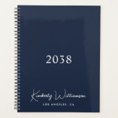 Chic Signature Schrift Monogramm Blau Geschäftlich Planer (Vorderseite)