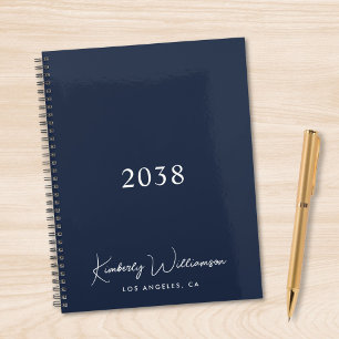 Chic Signature Schrift Monogramm Blau Geschäftlich Planer