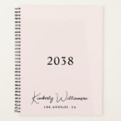 Chic Signature Schrift Monogramm Rosa Geschäft Planer (Vorderseite)
