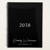 Chic Signature Schrift Monogramm Schwarz Geschäftl Planer (Vorderseite)