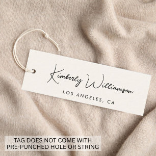 Chic Signature-Schriftlabel-Hängeschild Mini Visitenkarte