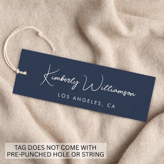 Chic Signature Script Blue Hang Tag