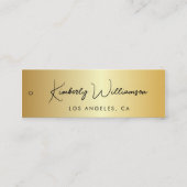 Chic Signature Script Gold-Hängeschild Mini Visitenkarte (Vorderseite)