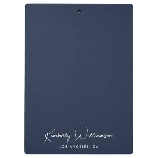 Chic Signature Script Monogram Blue Klemmbrett (Rückseite)