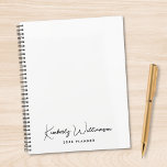 Chic Signature Script Monogram Business Planer<br><div class="desc">Plan ahead in style with this minimalist personalized planner, designed for professionals who appreciate clean modern design. Featuring your monogram name in a chic signature script, this planner blends functionality with refined personal branding. The understated cover design makes it ideal for work, school, goal setting, or daily scheduling, while the...</div>