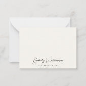 Chic Signature Script Monogram Cream Mitteilungskarte (Vorderseite)