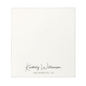 Chic Signature Script Monogram Cream Notizblock (Vorderseite)