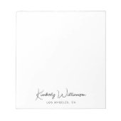Chic Signature Script Monogram Notizblock (Vorderseite)
