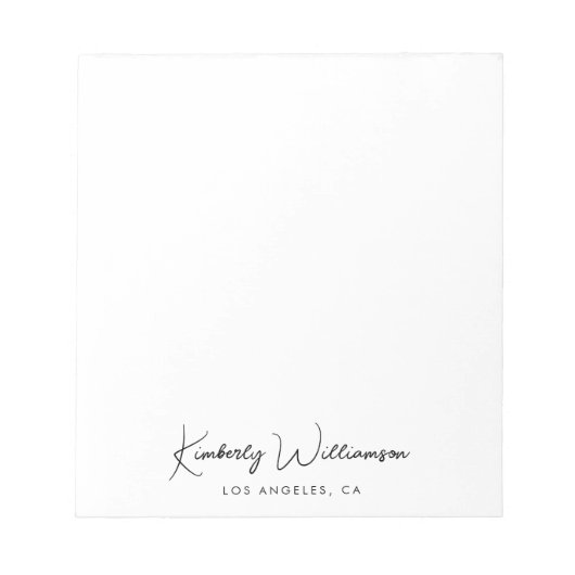 Chic Signature Script Monogram Notizblock (Vorderseite)