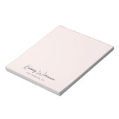 Chic Signature Script Monogram Pink Notizblock (Rotiert)