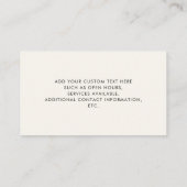 Chic Signature Script QR Code Cream Visitenkarte (Rückseite)