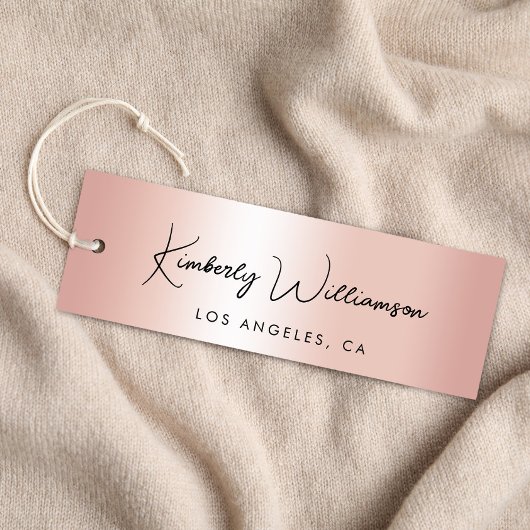 Chic Signature Script Rose Gold Hang Tag