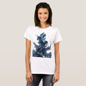 Chic Silber ABSTRACT ART Grafik T-Shirt (Vorne ganz)