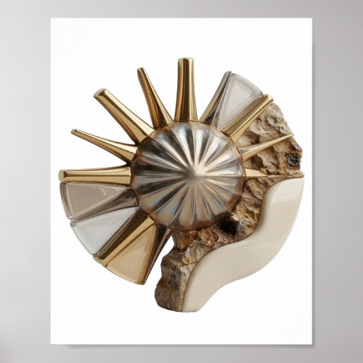 Chic Silber ABSTRACT ART Kunstprint Poster (Vorne)