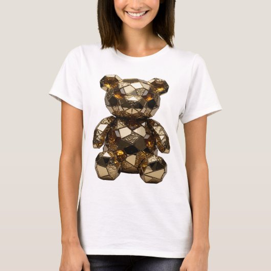 Chic Silber ABSTRACT ART Kunstprint T-Shirt (Vorderseite)