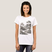 Chic Silber ABSTRACT ART Kunstprint v2 T-Shirt (Vorne ganz)