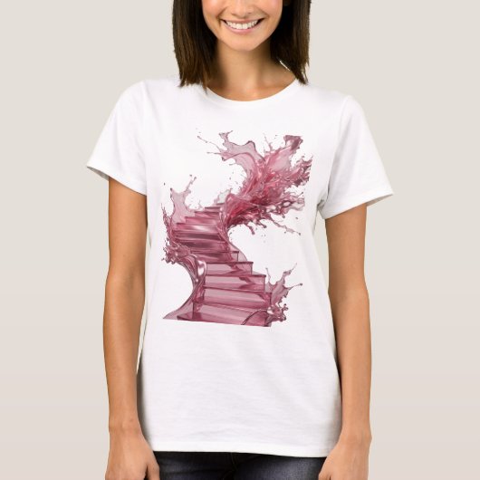 Chic Silber ABSTRACT ART Statement T-Shirt (Vorderseite)