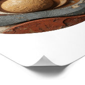 Chic Silber ABSTRACTE KUNST Grafikdesign Poster (Ecke)