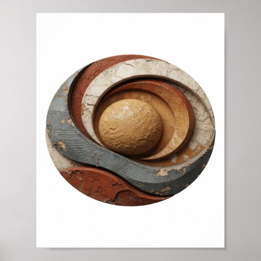 Chic Silber ABSTRACTE KUNST Grafikdesign Poster (Vorne)