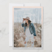 Chic Silber Drehbuch Foto Brautparty Ring pink Einladung (Rückseite)