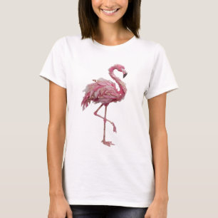 Chic Silber FLAMINGO Textildesign T-Shirt