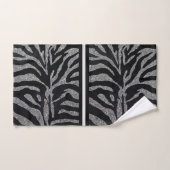 Chic Silber Glitter mit schwarzem Zebra / Chic Badhandtuch Set (Handtuch)