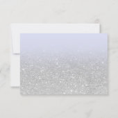 Chic silber Glitzer Drehbuch Lavender Bat Mitzvah RSVP Karte (Rückseite)