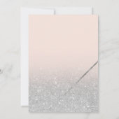 Chic silber Glitzer Drehbuch rot pink Bat Mitzvah Einladung (Rückseite)