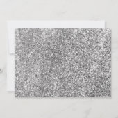 Chic Silber Glitzer Drehbuch Schwarzes Brautparty Einladung (Rückseite)