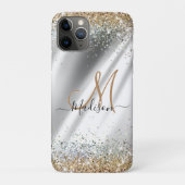 Chic silber Gold falscher Glitter Monogramm Case-Mate iPhone Hülle (Rückseite)