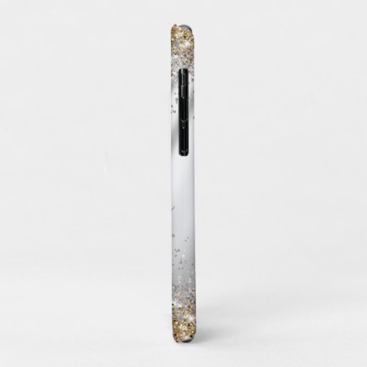Chic silber Gold Imitate Glitzer Monogramm Case-Mate iPhone Hülle (Hinten/Links)