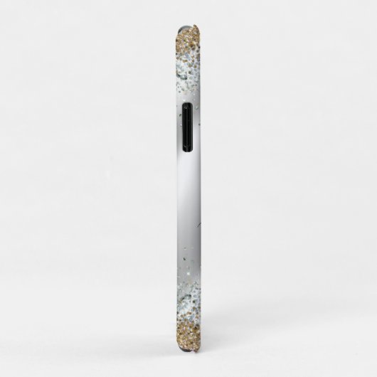 Chic silber Gold Imitate Glitzer Monogramm Case-Mate iPhone Hülle (Hinten/Rechts)