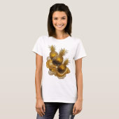 Chic Silber GOLDENER ANANAS PROSPERITÄT T-Shirt (Vorne ganz)