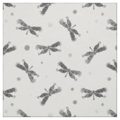 Chic Silber Grau und Weiß Libelle Stoff (Muster)