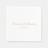 Chic silber gray benutzerdefinierte Skriptnamen Da Serviette (Vorderseite)