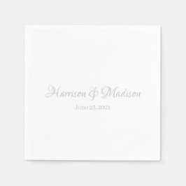 Chic silber gray benutzerdefinierte Skriptnamen Da Serviette