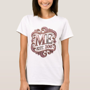 Chic Silber ME EST 200 künstlerisches Motiv T-Shirt