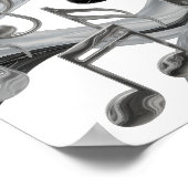 Chic Silber MUSIC IN MOTION Grafikdesign Poster (Ecke)