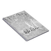 Chic silber ombre Glitzer Tropfen Monogramm Notizblock (Rechte Seite)