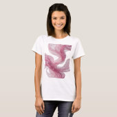 Chic Silber PINK WAVE Modedesign T-Shirt (Vorne ganz)