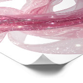 Chic Silber PINK WAVE Modernes Design Poster (Ecke)
