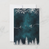 Chic Silber Schnee Pine grün Weihnachten Winter uA RSVP Karte (Rückseite)