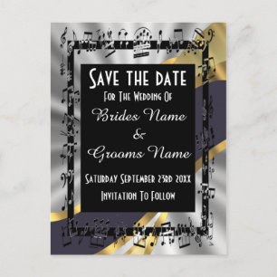 Chic silber und schwarz Save the Date Ankündigungspostkarte