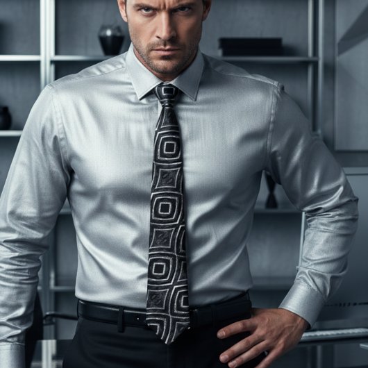 Chic Silber- und Schwarzfunkelhochzeit Krawatte