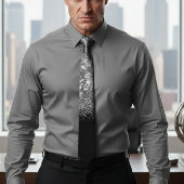 Chic silberne Ober Funkelhochzeit Krawatte