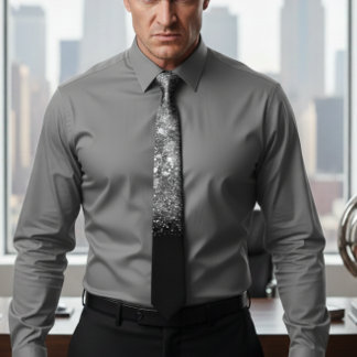 Chic silberne Ober Funkelhochzeit Krawatte