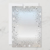 Chic silberner Glitterstaub Konfetti Save The Date (Rückseite)