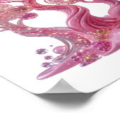 Chic Silberner PINK DIAMANT-BAUM Druck Poster (Ecke)